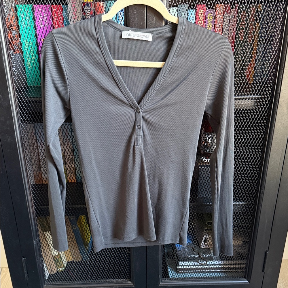 Outerknown Long Sleeve V-Neck Top